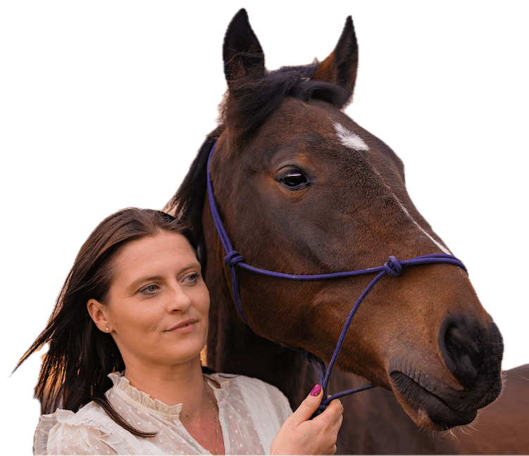 Cheval praticienne cote a cote transparence